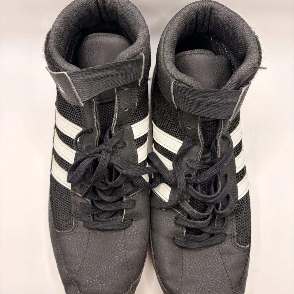 Adidas HVC 2 Wrestling Shoes Mens 11.5 Black White High Top AQ3325